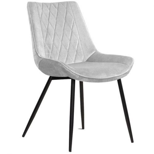 Concept design Stříbrně šedá sametová jídelní židle Calista Concept design