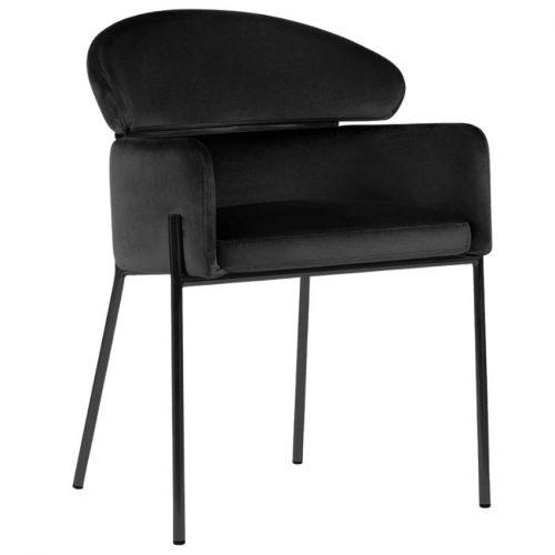 Concept design Černá sametová jídelní židle Bruna Concept design