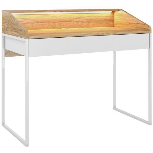 Bílý jasanový pracovní stůl Skandica Finka 110 x 56 cm Skandica