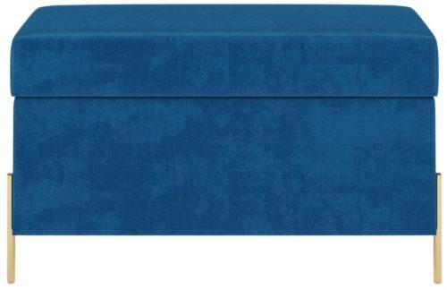 Modrá sametová lavice s úložným prostorem Skandica Borgo 80 cm Skandica