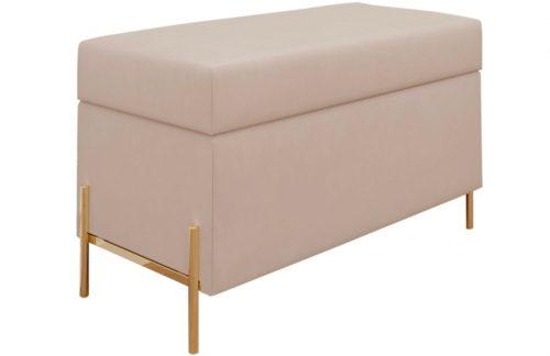Béžová látková lavice s úložným prostorem Skandica Borgo 80 cm Skandica