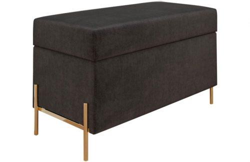 Tmavě šedá látková lavice s úložným prostorem Skandica Borgo 80 cm Skandica