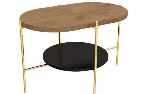 Dubový konferenční stolek Skandica Arena se zlatou podnoží 80 x 50 cm Skandica