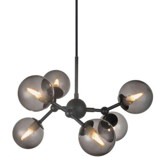 Kouřově šedé skleněné závěsné světlo Halo Design Atom 45 cm Halo Design