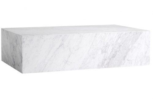 Bílý mramorový konferenční stolek MENU PLINTH 60 x 100 cm MENU