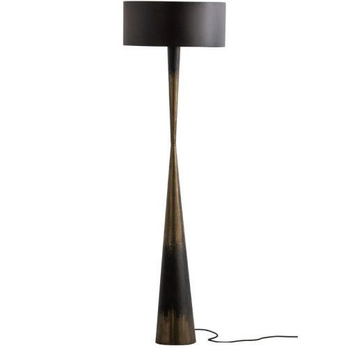 Hoorns Černá kovová stojací lampa Blackie 151 cm Hoorns