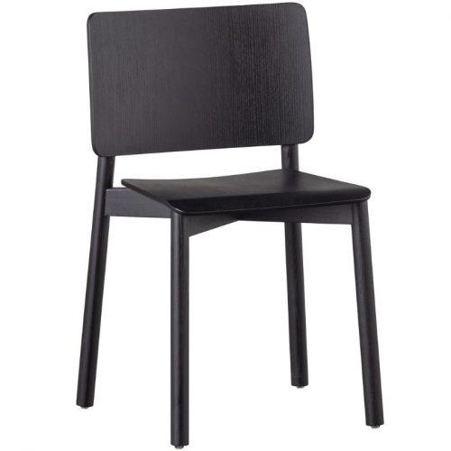 Hoorns Černá masivní jasanová jídelní židle Karala Hoorns