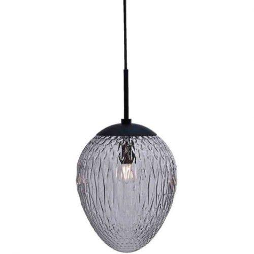Kouřově šedé skleněné závěsné světlo Halo Design Woods 25 cm Halo Design