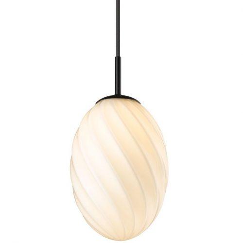 Černé oválné skleněné závěsné světlo Halo Design Twist 15 cm Halo Design