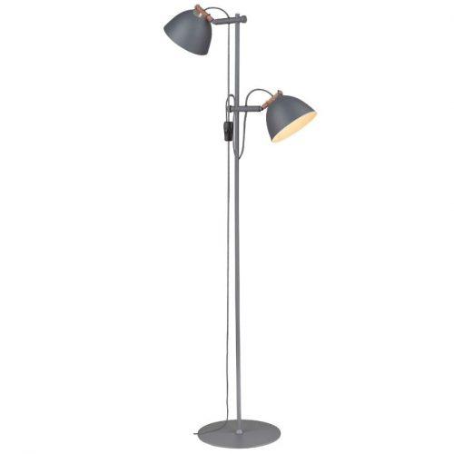 Šedá kovová stojací lampa se dvěma stínidly Halo Design Arhus 150 cm Halo Design