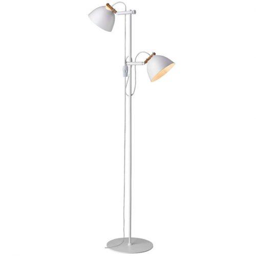 Bílá kovová stojací lampa se dvěma stínidly Halo Design Arhus 150 cm Halo Design