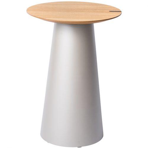 Dubový odkládací stolek Marco Barotti 45 cm s matnou stříbrnou podnoží Marco Barotti