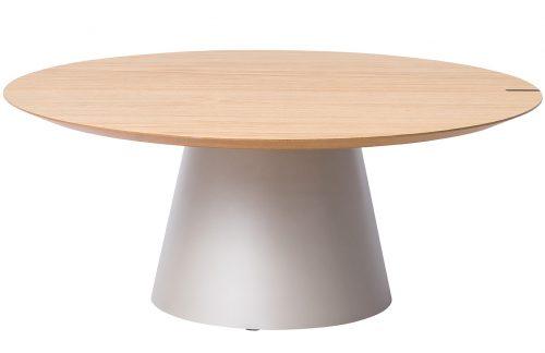 Dubový konferenční stolek Marco Barotti 90 cm s matnou stříbrnou podnoží Marco Barotti
