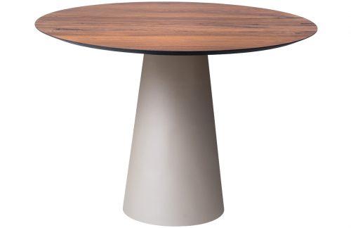 Hnědý dubový jídelní stůl Marco Barotti 110 cm s matnou stříbrnou podnoží Marco Barotti