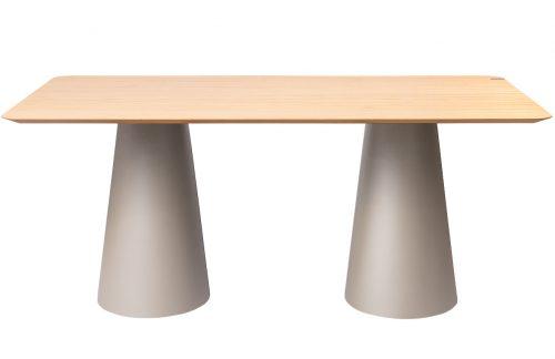 Dubový jídelní stůl Marco Barotti 180 x 90 cm s matnou stříbrnou podnoží Marco Barotti
