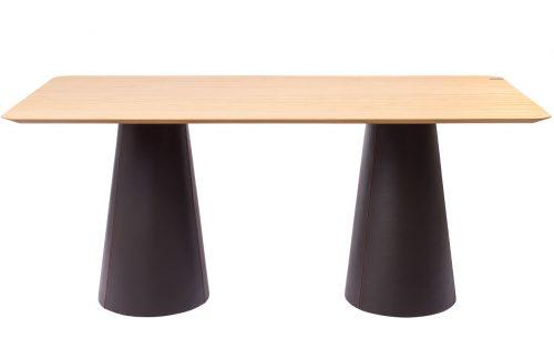 Dubový jídelní stůl Marco Barotti 180 x 90 cm s koženou podnoží Marco Barotti