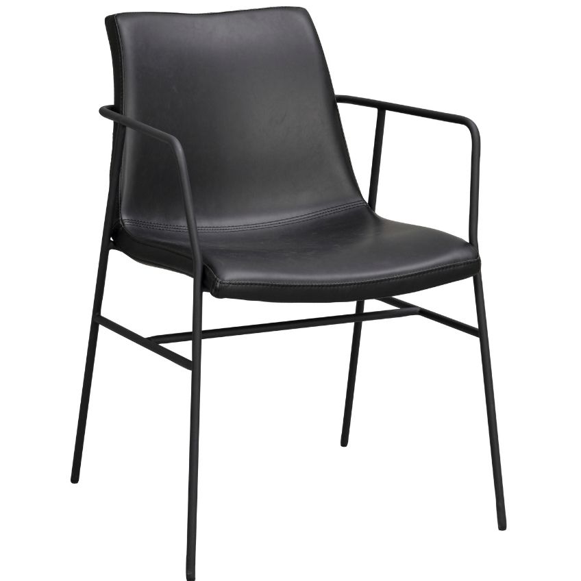 Černá koženková jídelní židle ROWICO HUNTINGTON ROWICO