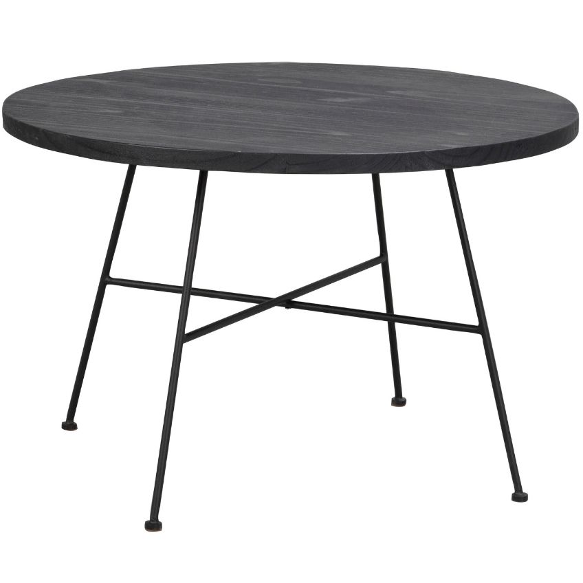 Černý borovicový konferenční stolek ROWICO GRAFTON 70 cm ROWICO