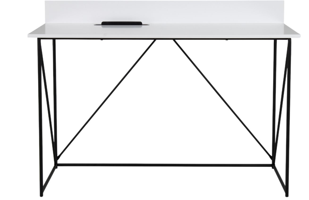 Bílý lakovaný pracovní stůl Tenzo Tell s držákem na tablet 120 x 48 cm Tenzo
