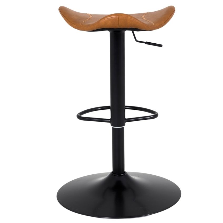 Hnědá koženková nastavitelná barová židle Tenzo Zeb 64-86 cm Tenzo