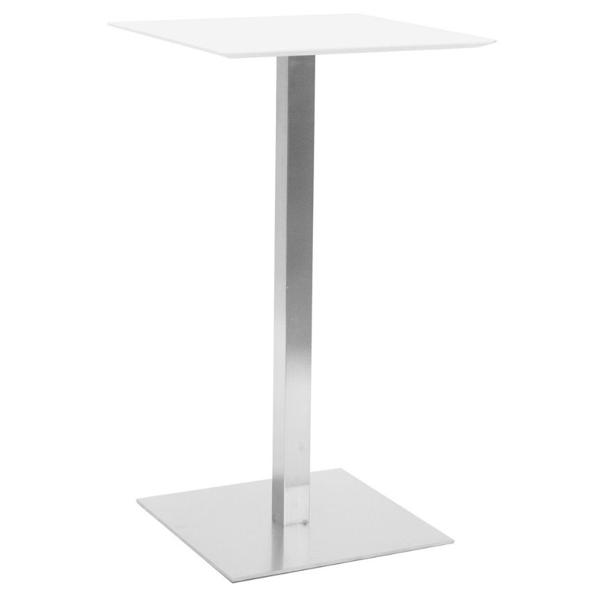 Bílý barový stůl Tenzo Chill 105 cm s nerezovou podnoží Tenzo