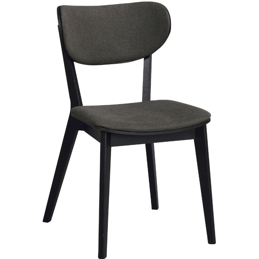 Černá dubová jídelní židle ROWICO KATO s tmavě šedým sedákem ROWICO