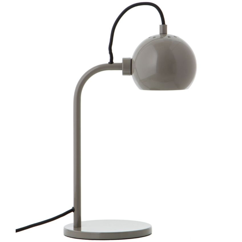 Tmavě šedá lesklá kovová stolní lampa Frandsen Ball FRANDSEN