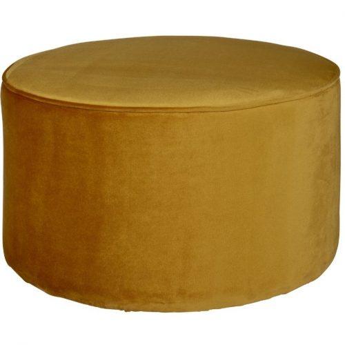Hoorns Okrově žlutý sametový taburet Norma 60 cm Hoorns