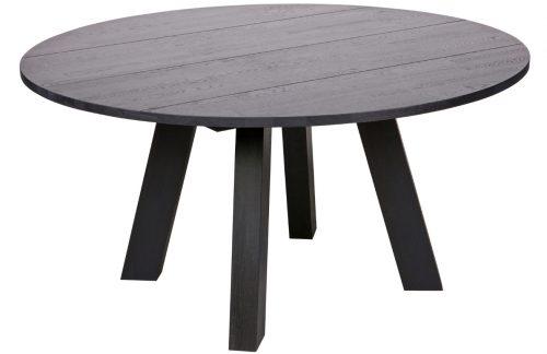 Hoorns Černý dubový kulatý jídelní stůl Regie 150 cm Hoorns