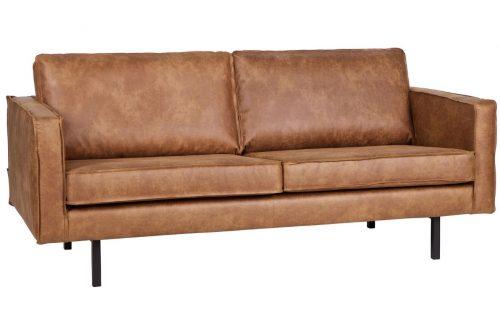 Hoorns Koňakově hnědá koženková dvoumístná pohovka Raden 190 cm Hoorns