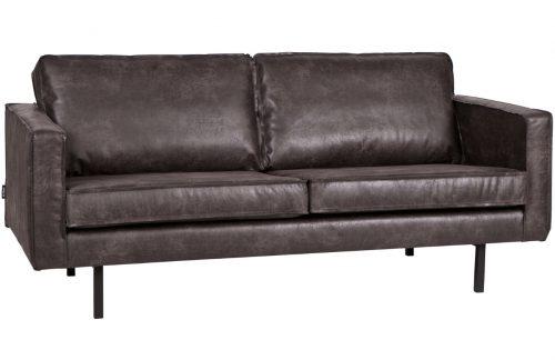 Hoorns Černá koženková dvoumístná pohovka Raden 190 cm Hoorns