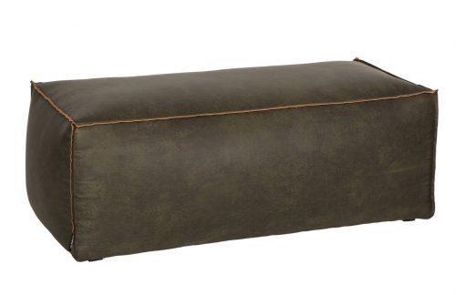 Hoorns Zelený koženkový taburet Bearny 120 x 60 cm Hoorns