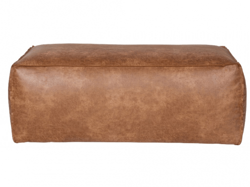 Hoorns Koňakově hnědý koženkový taburet Bearny Hoorns