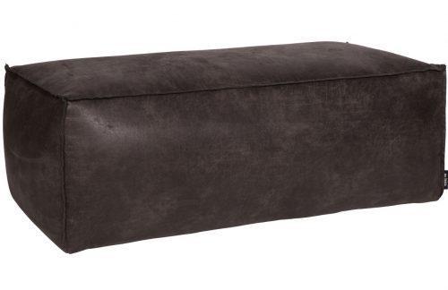 Hoorns Černý koženkový taburet Bearny 120 x 60 cm Hoorns