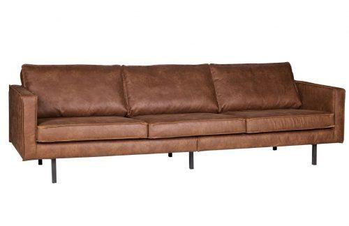 Hoorns Koňakově hnědá koženková třímístná pohovka Raden 277 cm Hoorns