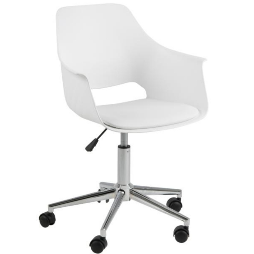SCANDI Bílá koženková konferenční židle Romana SCANDI