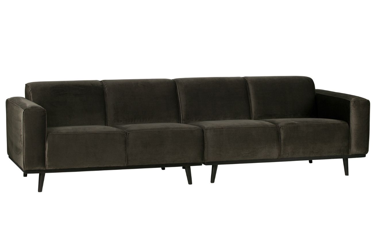 Hoorns Tmavě zelená sametová čtyřmístná pohovka Twilight 280 cm Hoorns