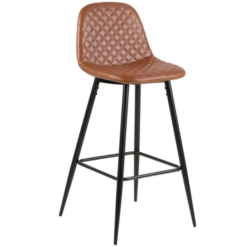 SCANDI Hnědá koženková barová židle Wanda 73 cm SCANDI