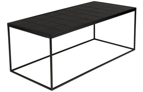 Černý kovový konferenční stolek ZUIVER GLAZED s keramickým obkladem 93x43 cm Zuiver