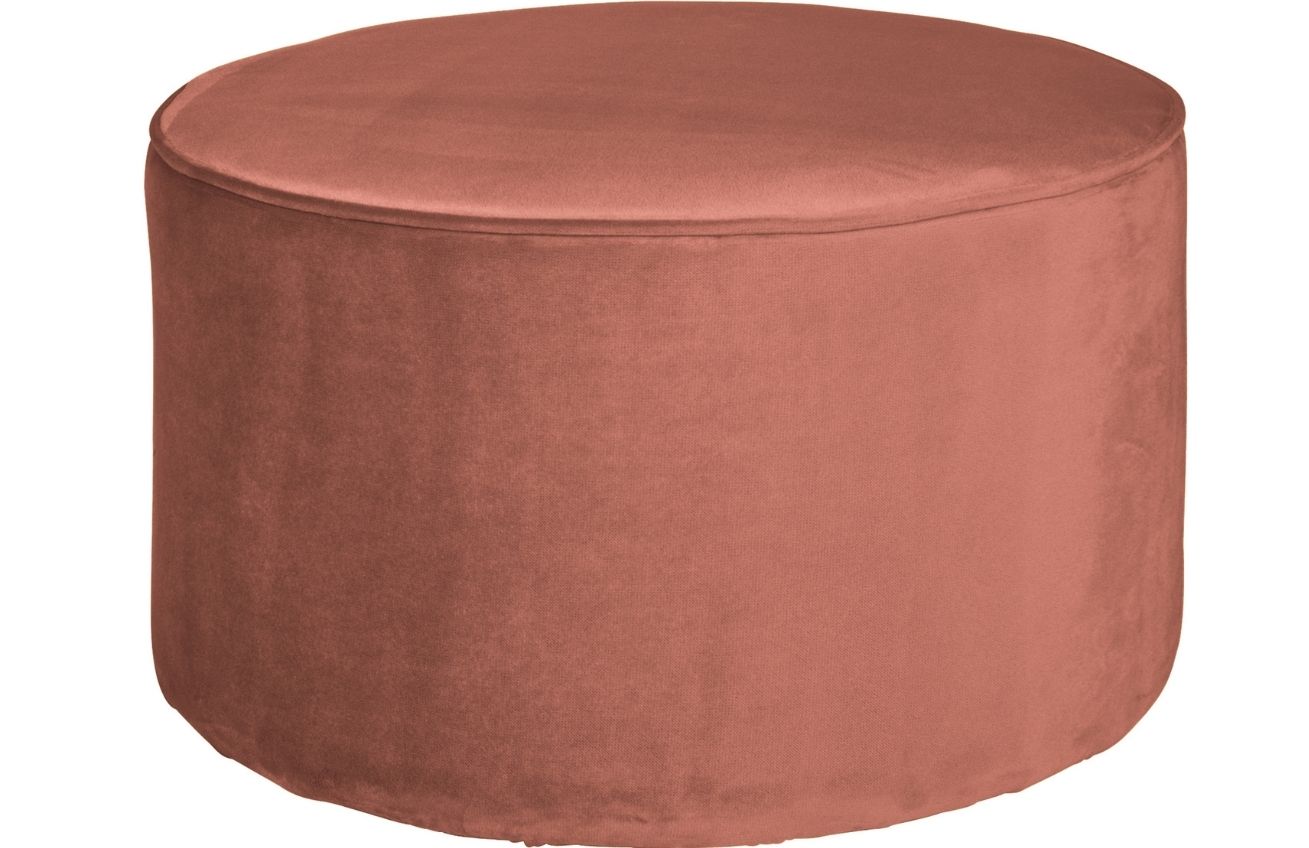 Hoorns Starorůžový sametový taburet Norma 60 cm Hoorns