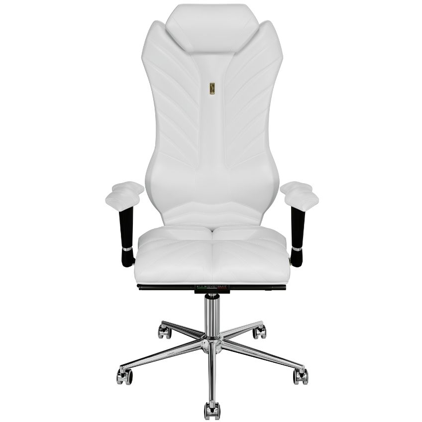 Kulik System Bílá koženková kancelářská židle Monarch Kulik System