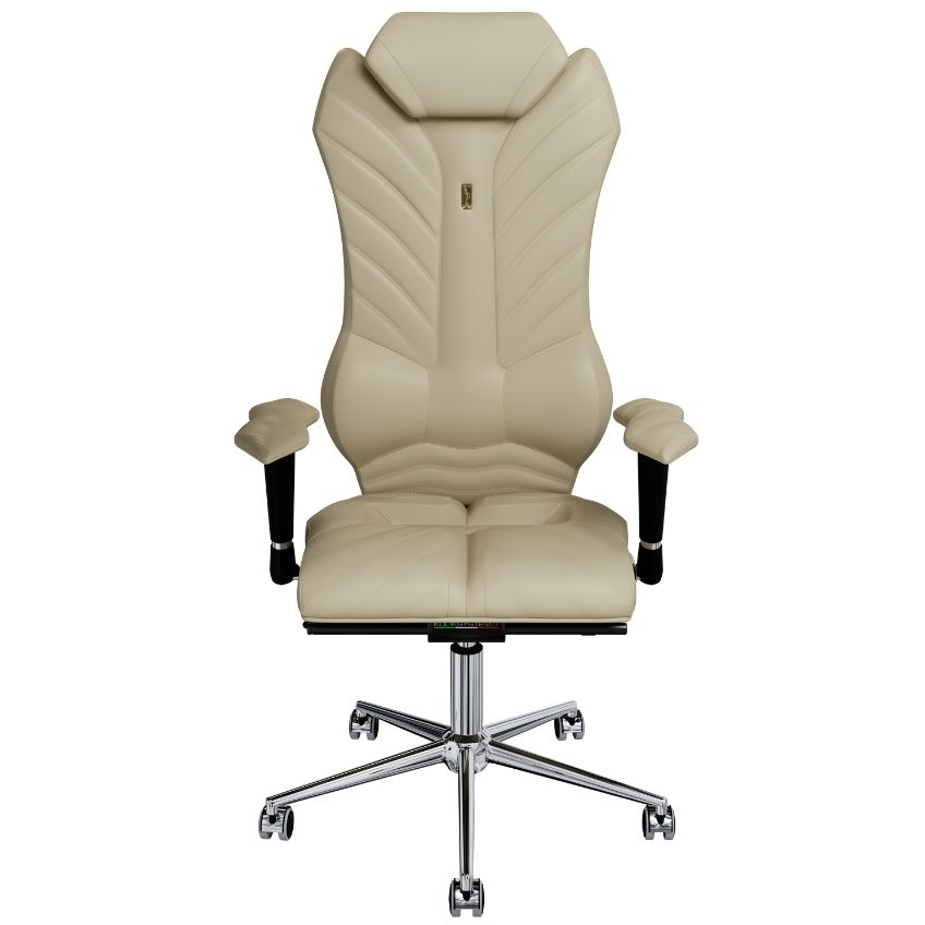 Kulik System Krémová koženková kancelářská židle Monarch Kulik System