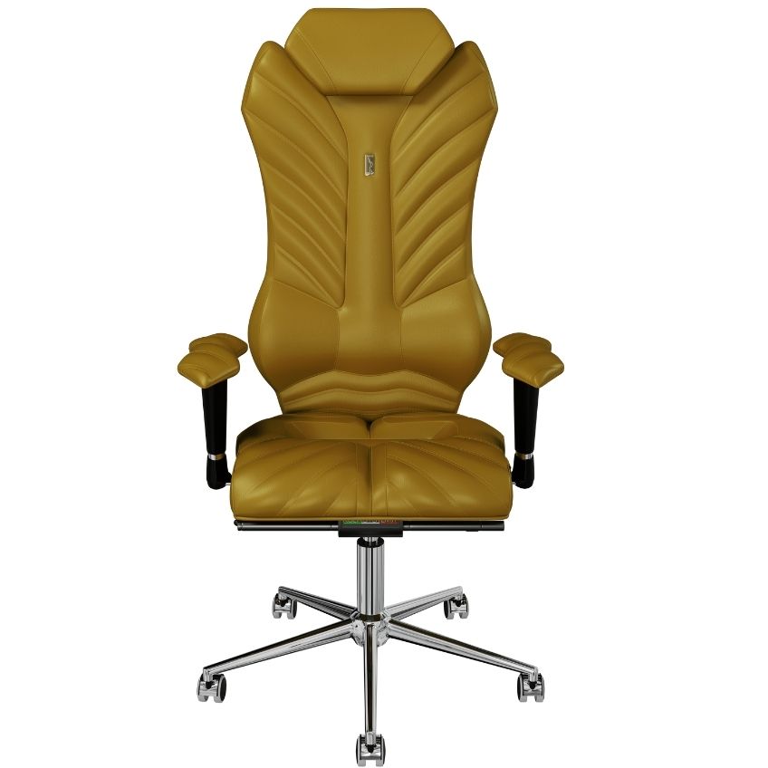 Kulik System Zlatá koženková kancelářská židle Monarch Kulik System