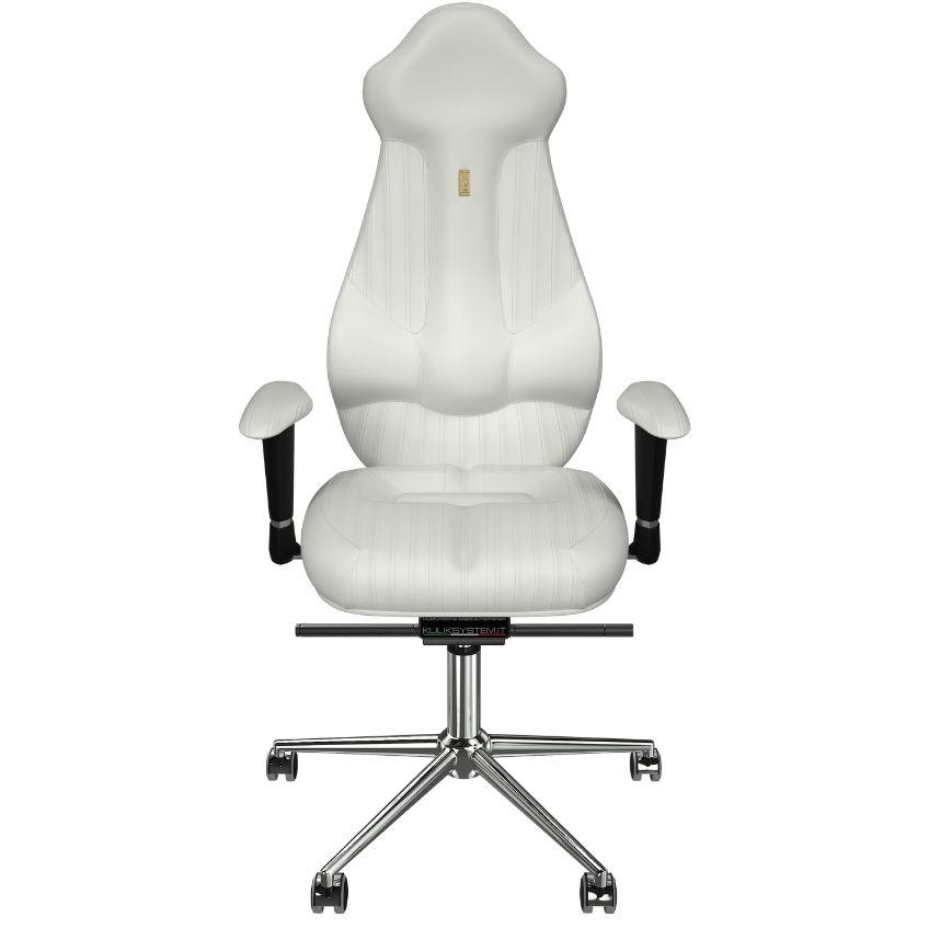 Kulik System Bílá koženková kancelářská židle Imperial Kulik System