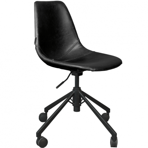Černá koženková konferenční židle DUTCHBONE Franky Dutchbone