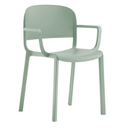 Pedrali Zelená plastová jídelní židle Dome 265 s područkami Pedrali