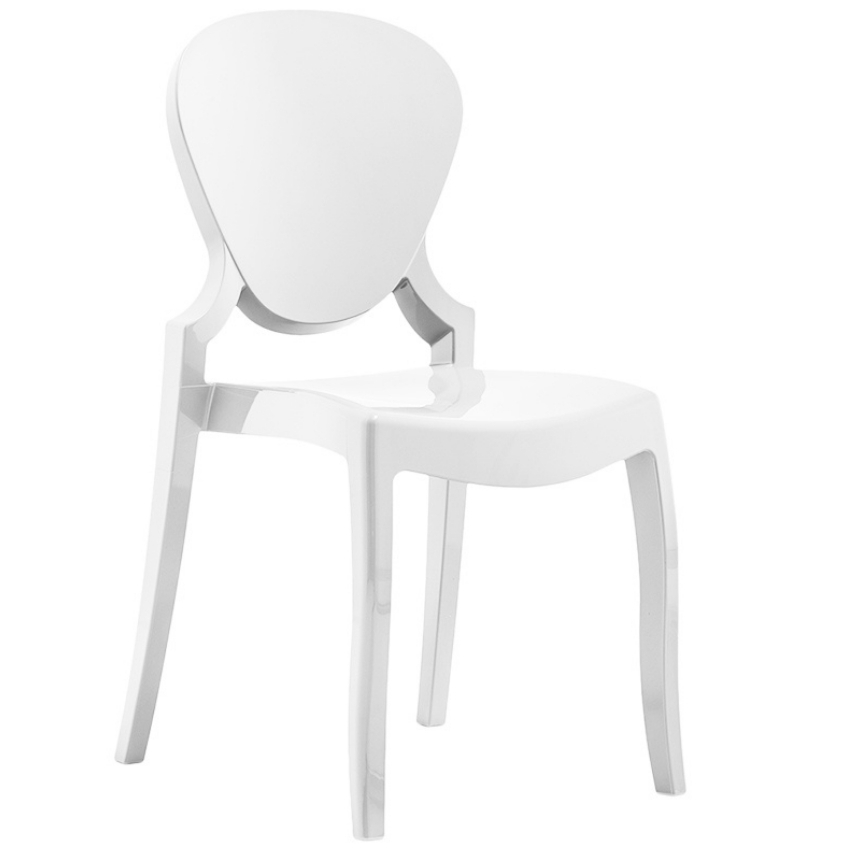 Pedrali Bílá plastová jídelní židle Queen 650 Pedrali