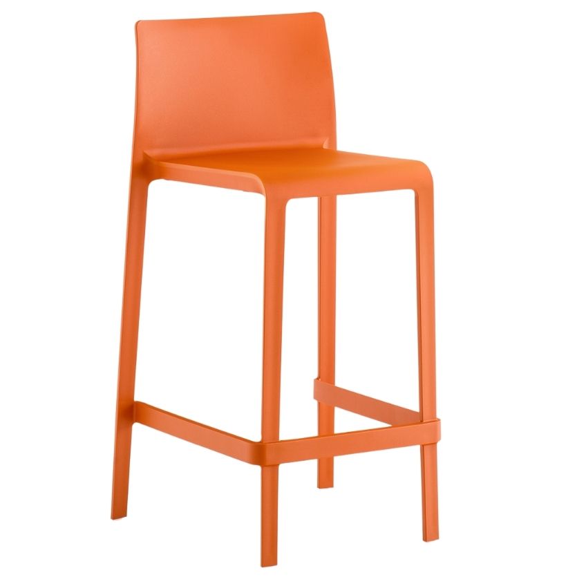 Pedrali Oranžová plastová barová židle Volt 677 66 cm Pedrali