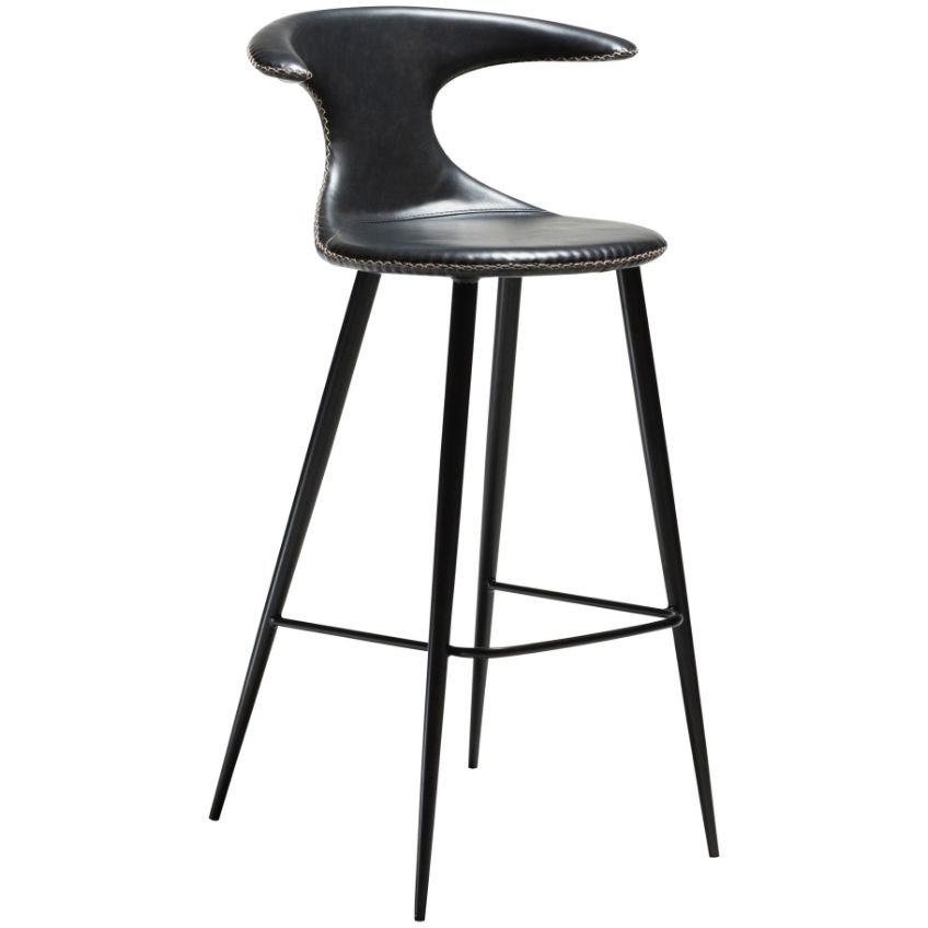 Černá koženková barová židle DAN-FORM Flair 75 cm DAN-FORM