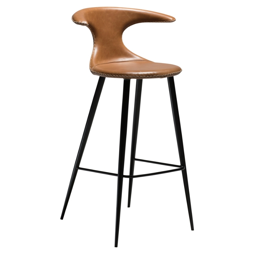 Hnědá koženková barová židle DAN-FORM Flair 75 cm DAN-FORM